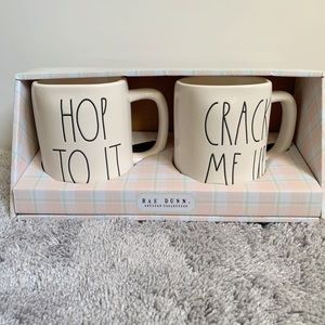 Rae Dunn Hop To It Crack Me Up Mug Set